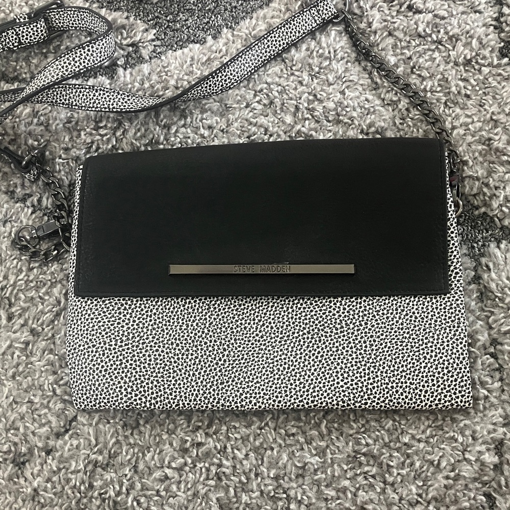 Steve Madden Black and White Crossbody Bag